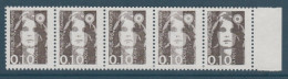 N° 2617 BRIAT 10c VARIETE IMPRESSION DEFECTUEUSE DANS BANDE 5 ** SIGNE CALVES - Unused Stamps