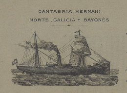 1899 CONNAISSEMENT BILL OF LADING CONOCIMIENTO José Pedros Vapeurs Vapores Sta Eugenia De Riveira Pour Burdeos Espagne - Espagne