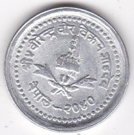 Népal 25 Paisa  VS 2040 – 1983 Birendra Bir Bikram, En Aluminium , KM# 1015.1, UNC / NEUVE - Nepal