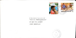 POLYNESIE AFFRANCHISSEMENT COMPOSE SUR LETTRE POUR LA FRANCE 1987 - Covers & Documents