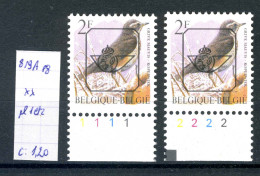 Belgique  Préos Oiseaux De Buzin N° PRE 819 A P8   Planches 1 Et 2 Xx - Typografisch 1986-96 (Vogels)