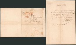 Précurseur - LAC + Cachet Dateur Mons (1845) & Boite Rurale "C" (Jemappes), Port 4 Décimes > Chatelet - 1830-1849 (Belgio Indipendente)