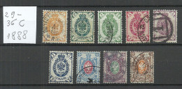 RUSSLAND RUSSIA Russie 1888 Michel 29 - 35 C O - Usati