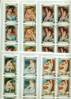 Manama 1970 Mi#270B-275B Nude Paintings By Renoir 6xsheets IMPERF CTO - Other & Unclassified