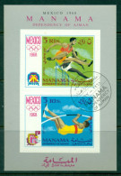 Manama 1968 Mi#MS5A Summer Olympics Mexico MS Embossed Perfs CTO - Andere & Zonder Classificatie