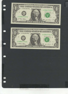 USA - LOT 2 Billets 1 Dollar 2003 NEUF/UNC P.515a § G 727 + 731 - Bilglietti Della Riserva Federale (1928-...)