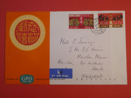 DD19  HONG KONG BELLE LETTRE FDC  1964  A  MOUXTON MANOR GREAT  BRITAIN  +MONKEYS +AFFRANCH. INTERESSANT+++ - ...-1979