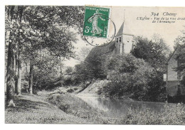 Cheny - L'église - Vue De La Rive Droite De L'Armançon - Cheny