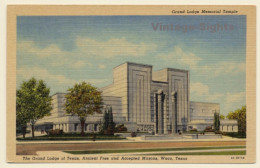 Waco / USA: Grand Lodge Of Texas, Free & Accepted Masons (Vintage PC ~1930s/1940s) - Waco