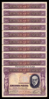 España Spain Lote 10 Billetes 50 Pesetas Santiago Ramón Y Cajal 1935 Pick 88 Bc/Mbc F/Vf - 50 Peseten