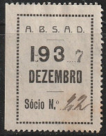 Vignette, Portugal 1937 - Vinheta Da Cota De Sócio -|- Fireman/ Pompiers, Associação Bombeiros Voluntários Da Parede - Emissions Locales