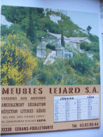 Calendrier Publicitaire Année 1986 MEUBLES LEJARD  Cuisines Cérans Foulletourte Sarthe Photo Cherrier Baux De Provence - Big : 1981-90