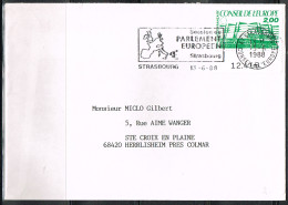 EUR L69 - FRANCE Service N° 96 Sur Lettre Avec Flamme Session Du Parlement Européen 1988 - Briefe U. Dokumente