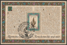 UNO Wien 1988 MiNr.88 Block 4 Gest. 40.Jahrestag Erklärung Der Menschenrechte ( D 6764) Versand 1,00€ - 1,20€ - Usati