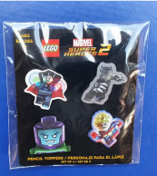 Lot De 4 Figurines Version Espagnole (pencil Toppers) Super Héros Marvel Lego Sous Blister D'origine - Non Classificati