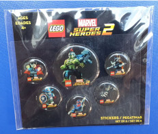 Lot De 6 Stickers (version Espagnole) Super Héros Marvel Lego Sous Blister D'origine - Non Classés