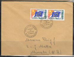 EUR L73 - FRANCE Service N° 28 Sur Lettre Avec Cachet 1er Jour Conseil De L'Europe - Briefe U. Dokumente