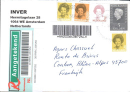 PAYS BAS AFFRANCHISSEMENT COMPOSE SUR LETTRE RECOMMANDEE POUR LA FRANCE - Covers & Documents