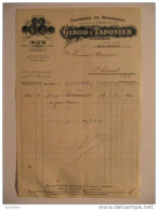 T086 / Facture GIROD & TAPONIER - Fromages De BEAUMONT - Marque Déposée - Haute-Savoie - Invoices