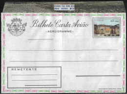 MACAU MACAO 1976 Aerogramme "Pagode Pau Kong Miu" - Lettres & Documents