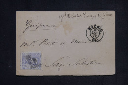 ESPAGNE - Enveloppe De Madrid Pour San Sebastian En 1873  - L 147982 - Briefe U. Dokumente