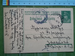 KOV 27-2 - CARTE POSTALE, POSTCARD, YUGOSLAVIA, SERBIA, TRAVEL 1948,  ZRENJANIN - Covers & Documents