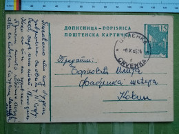 KOV 27-3 - CARTE POSTALE, POSTCARD, YUGOSLAVIA, SERBIA, TRAVEL 1965 CRVENKA - Covers & Documents