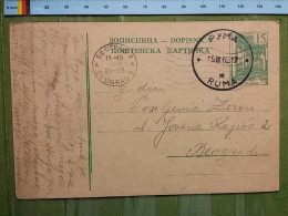 KOV 27-7 - CARTE POSTALE, POSTCARD, YUGOSLAVIA, RUMA - Covers & Documents