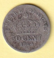 France 50 Centimes Napoléon III - 1864A - Argent - TB - 50 Centimes