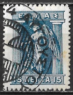 E.O.N. 4 August 1940 Cancellation On GREECE 1913 Lithografic Issue 15 L Dark Blue Vl. 233 - Usati