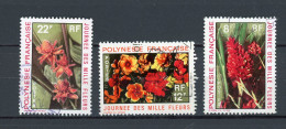 POLYNESIE - FLEURS - N° Yt 83+84+85 Obli. - Gebraucht