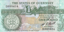 GUERNSEY -  1 Pound ND/1980 -1989 P-48a  UNC - Guernesey