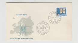 1963 N. 1 BUSTA EUROPA CEPT PREMIER JOUR D'EMISSION FIRST DAY COVER ERSTTAGSBRIEF 1°GIORNO EMIS. HELVETIA SVIZZERA BERN - 1963