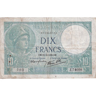 France, 10 Francs, Minerve, 1939, Z.74028, TB+, Fayette:7.11, KM:84 - 10 F 1916-1942 ''Minerve''