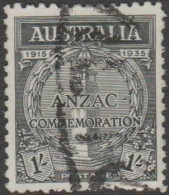 AUSTRALIA - USED 1935 1/- Anzac Memorial - Oblitérés
