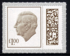 GB 2023 KC 3rd £1 Brown Barcoded Machin Umm MAIL ( L39 ) - Neufs