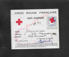 CROIX ROUGE FRANÇAISE CARTE D ADHÉRENT SUR TIMBRE DE GUÉRIMEAU ? À LA HAUSSAY ? : - Croce Rossa