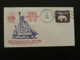 Entier Postal Stationery Statue De La Liberté Ship Eagle Salutes Statue Of Liberty USA 1986 - 1981-00