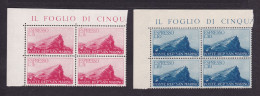 1945-46 San Marino Saint Marin ESPRESSI EXPRESS ESPRESSO 4 Serie Di 2 Valori MNH** Quartina, Block 4 - Eilpost