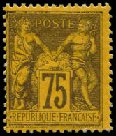 * FRANCE - Poste - 99a, Très Beau, Gomme D'origine: 75c. Violet S. Jaune - 1876-1898 Sage (Tipo II)