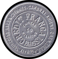 ALU FRANCE - Timbres Monnaie - 138, 10c. Semeuse Rouge, Aluminium, Fond Bleu, Type 1: "Crédit Français - Paris" - Otros