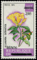 ** BENIN - Poste - Michel 1477, émission Locale, Variété Double Surcharge (2ème Plus Claire): 25/10f. Fleur Allamanda - Other & Unclassified