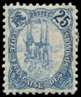 * COTE DES SOMALIS - Poste - 44a, Centre Renversé: 25c. Bleu - Unused Stamps