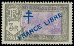 ** INDE FRANCAISE - Poste - 169a, Surcharge Bleue, Signé Brun - Nuevos