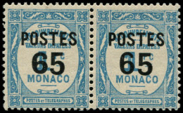 ** MONACO - Poste - 148/48a, Paire, Un Exemplaire Gros "6": 65/1f. Bleu - Otros & Sin Clasificación