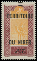 ** NIGER - Poste - 18a, Surcharge Renversée: 25c. Sur 15c. Lilas-brun Et Jaune-orange - Unused Stamps