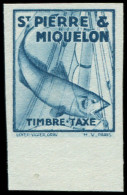 (*) SAINT PIERRE & MIQUELON - Taxe - 35, Essai Non Dentelé, Sans Valeur Faciale: (15c.) Morue Bleu (Maury) - Postage Due