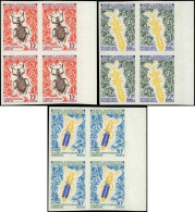 ** TERRES AUSTRALES - Poste - 49/51, 3 Blocs De 4 Non Dentelés, Bdf: Insectes - Unused Stamps