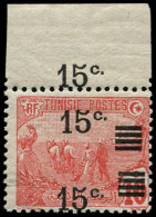 * TUNISIE - Poste - 47a, Double Surcharge, Signé: 15c/10c. Rouge - Other & Unclassified