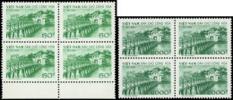 ** VIETNAM DU NORD - Poste - 156/57, 2 Blocs De 4: Temple De Jade Et Pont Huc - Vietnam